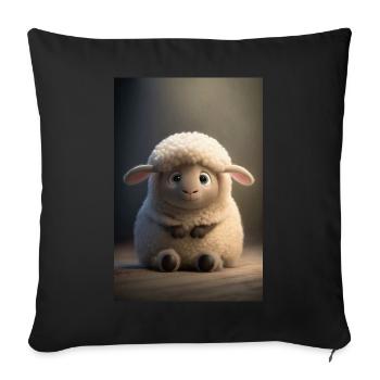 Sheep - Sofa pillowcase 17,3'' x 17,3'' (45 x 45 cm) - black - Front
