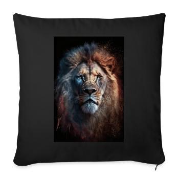 Lion - Sofa pillowcase 17,3'' x 17,3'' (45 x 45 cm) - black - Front