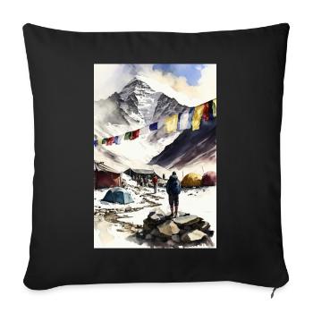 Mount Everest - Sofa pillowcase 17,3'' x 17,3'' (45 x 45 cm) - black - Front