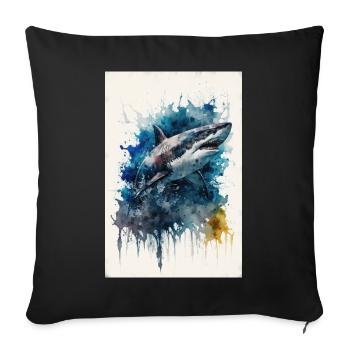Shark - Sofa pillowcase 17,3'' x 17,3'' (45 x 45 cm) - black - Front