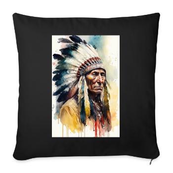 Indian - Sofa pillowcase 17,3'' x 17,3'' (45 x 45 cm) - black - Front