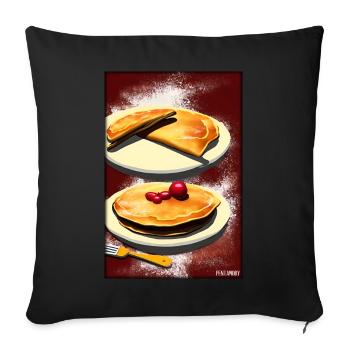 Pancakes Breakfast Delicious Food Baking Food Food - Sofa pillowcase 17,3'' x 17,3'' (45 x 45 cm) - black - Front