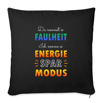 Energiesparmodus - Sofakissenbezug 45 x 45 cm - Schwarz - Vorne