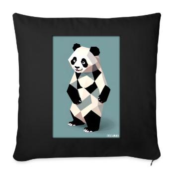 Panda Polygon Wild Pandabär Wildnis Zoo Tier - Sofakissenbezug 45 x 45 cm - Schwarz - Vorne