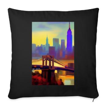 Horizon de la ville de New York - Housse de coussin décorative 45 x 45 cm - noir - Devant