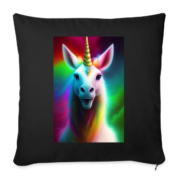 Unicorn - Sofa pillowcase 17,3'' x 17,3'' (45 x 45 cm) - black - Front