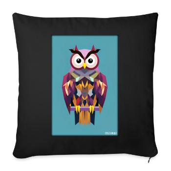 Eule Wütend Polygon Waldtier Wildnis Vogel Nacht - Sofakissenbezug 45 x 45 cm - Schwarz - Vorne
