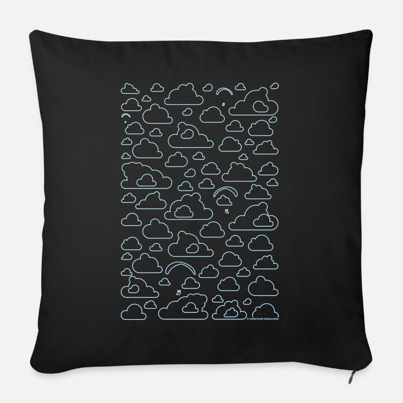 Cloud Surfer Paragliding light - Sofakissenbezug 45 x 45 cm - Schwarz