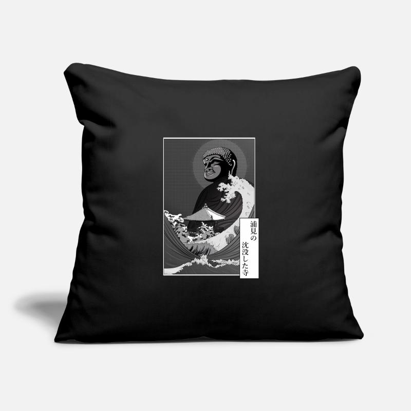 Buddha and tsunami on a temple Sofa pillowcase 17,3'' x 17,3'' (45 x 45 cm)