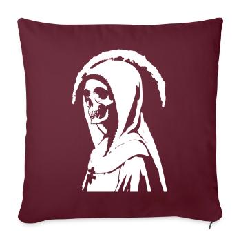 Wagen Sie sich mutig ins Unbekannte mit Horror Nun, - Sofakissenbezug 45 x 45 cm - Burgunderrot - Vorne