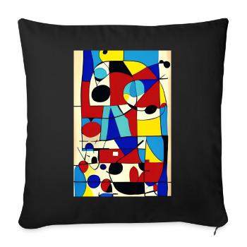Abstract art - Sofa pillowcase 17,3'' x 17,3'' (45 x 45 cm) - black - Front