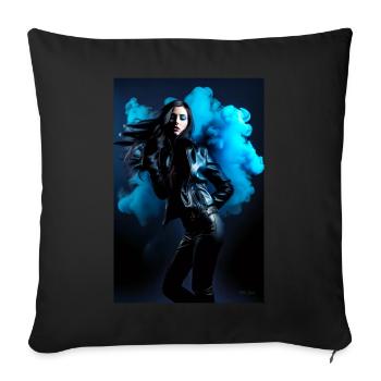 Blue Beauty 1 - Sofa pillowcase 17,3'' x 17,3'' (45 x 45 cm) - black - Front