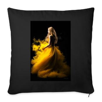 Yellow Beauty 3 - Sofa pillowcase 17,3'' x 17,3'' (45 x 45 cm) - black - Front