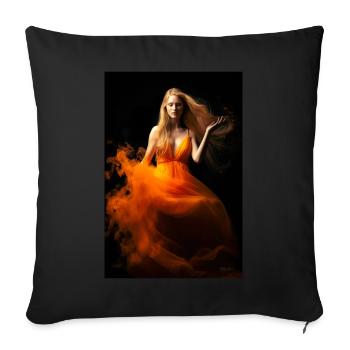 Orange Beauty 4 - Sofa pillowcase 17,3'' x 17,3'' (45 x 45 cm) - black - Front