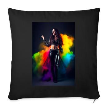 Rainbow Beauty 1 - Sofa pillowcase 17,3'' x 17,3'' (45 x 45 cm) - black - Front