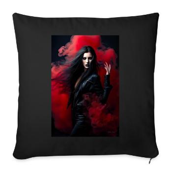 Red Beauty 1 - Sofa pillowcase 17,3'' x 17,3'' (45 x 45 cm) - black - Front