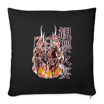 Procession of samurai in the fire - Sofa pillowcase 17,3'' x 17,3'' (45 x 45 cm) - black - Front