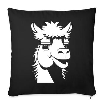 Funny Llama Silhouette Cheeky Fun Llamas - Sofa pillowcase 17,3'' x 17,3'' (45 x 45 cm) - black - Front