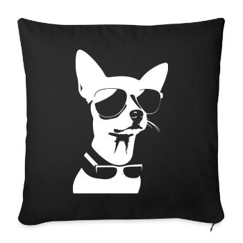Funny Chihuahua wearing Sunglasses Chihuahuas - Sofa pillowcase 17,3'' x 17,3'' (45 x 45 cm) - black - Front
