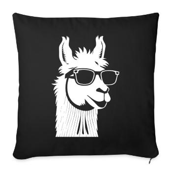 Funny Alpaca Wearing Sunglasses Cool Alpacas - Sofa pillowcase 17,3'' x 17,3'' (45 x 45 cm) - black - Front