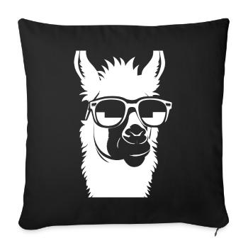 Funny Alpaca Wearing Sunglasses Cool Alpacas - Sofa pillowcase 17,3'' x 17,3'' (45 x 45 cm) - black - Front