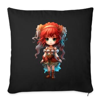 Dollie Viking - Housse de coussin décorative 45 x 45 cm - noir - Devant