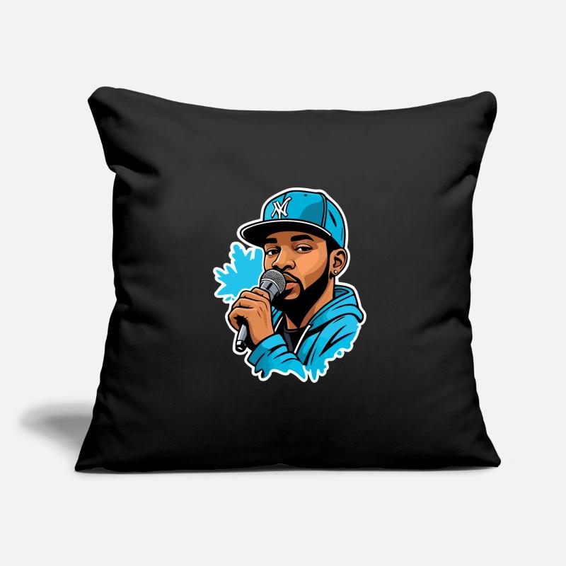 MC avec micro Housse de coussin décorative 45 x 45 cm