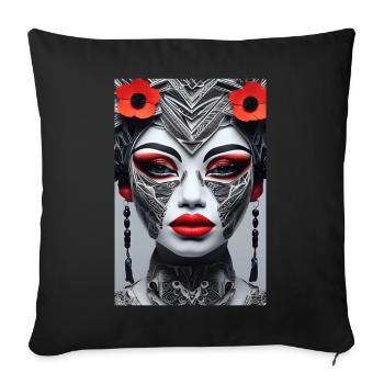 Asian Beauty#9 - Housse de coussin décorative 45 x 45 cm - noir - Devant