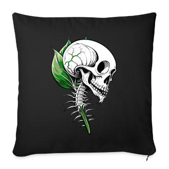 Calla Skull // Skull Callas // Flower FS0148 - Sofa pillowcase 17,3'' x 17,3'' (45 x 45 cm) - black - Front