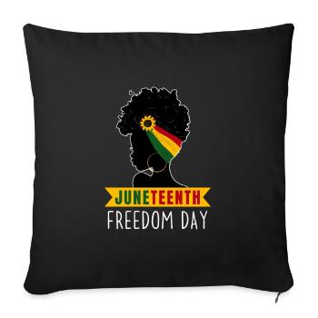 Juneteenth. Freedom Day. Black Version. - Sofa pillowcase 17,3'' x 17,3'' (45 x 45 cm) - black - Front