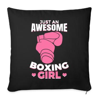 Just a great boxing girl - Sofa pillowcase 17,3'' x 17,3'' (45 x 45 cm) - black - Front