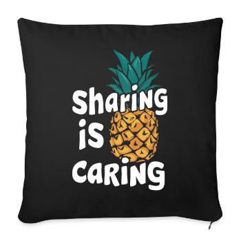 Ananas Fruit tropical hawaïen - Housse de coussin décorative 45 x 45 cm - noir - Devant