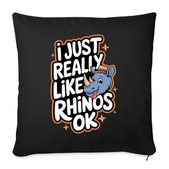 Rhinocéros Rhinocéros - Housse de coussin décorative 45 x 45 cm - noir - Devant