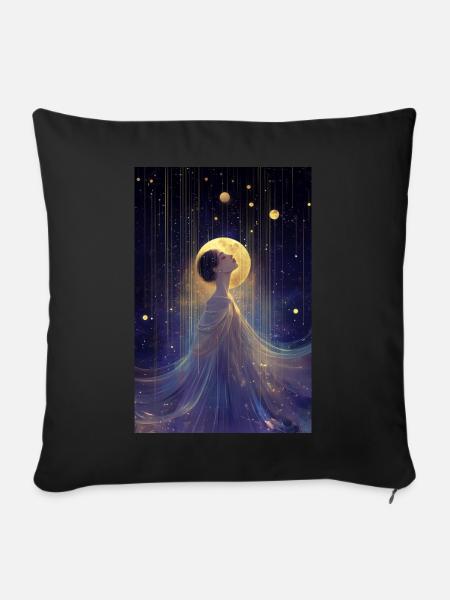 Sacred Geometry IV - Sofakissenbezug 45 x 45 cm - Schwarz