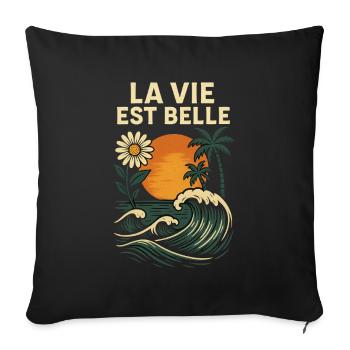 Sous le Soleil - Housse de coussin décorative 45 x 45 cm - noir - Devant