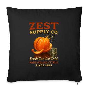 Orange Citrus Fruit Summer Holiday Lemonade - Sofa pillowcase 17,3'' x 17,3'' (45 x 45 cm) - black - Front