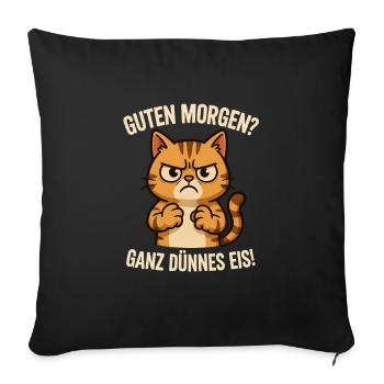 Bonjour chat de glace très mince drôle - Housse de coussin décorative 45 x 45 cm - noir - Devant