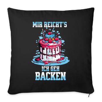Baking Baker Baking Queen Baking Fairy Cake Cake - Sofa pillowcase 17,3'' x 17,3'' (45 x 45 cm) - black - Front