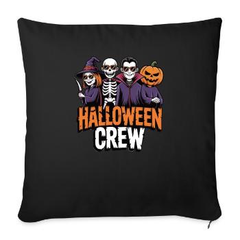 Halloween Crew – Funny Spooky Design - Sofa pillowcase 17,3'' x 17,3'' (45 x 45 cm) - black - Front