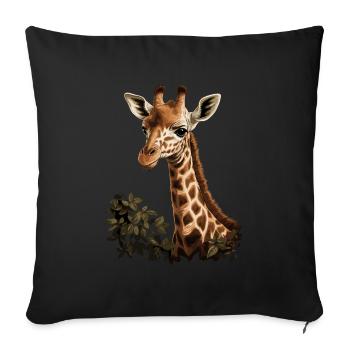 Giraffe Africa - Sofa pillowcase 17,3'' x 17,3'' (45 x 45 cm) - black - Front