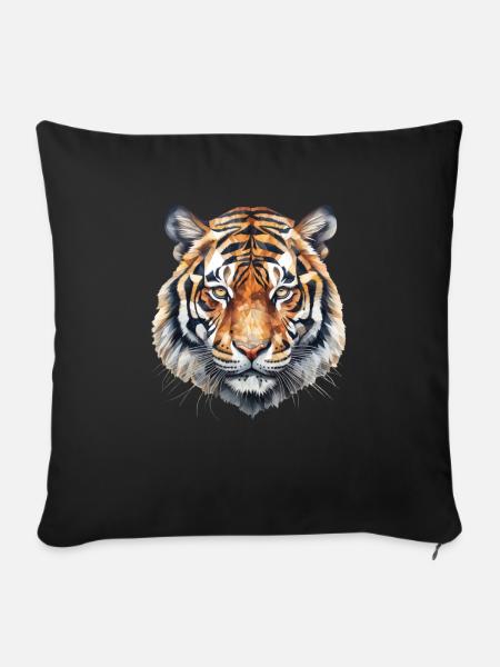 Der Sumatra-Tiger - Sofakissenbezug 45 x 45 cm - Schwarz
