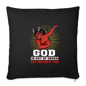 God is Out of Order Blasphemy The Devil Helps - Sofa pillowcase 17,3'' x 17,3'' (45 x 45 cm) - black - Front