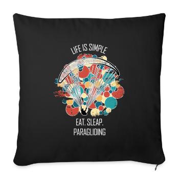 Parapente Gleitschirm Paragleiter Parapente - Housse de coussin décorative 45 x 45 cm - noir - Devant