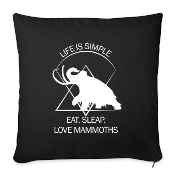 Drôle de mammouth Âge de pierre Conception de l’âge de glace Préhistorique - Housse de coussin décorative 45 x 45 cm - noir - Devant