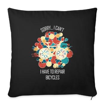 Bicycle Repair Bicycle Mechanic Bicycle Mechanic - Sofa pillowcase 17,3'' x 17,3'' (45 x 45 cm) - black - Front
