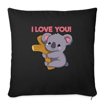 Koala I Love You - Sofa pillowcase 17,3'' x 17,3'' (45 x 45 cm) - black - Front