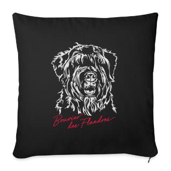 BOUVIER DES FLANDRES Hunde Hund Wilsigns - Sofakissenbezug 45 x 45 cm - Schwarz - Vorne