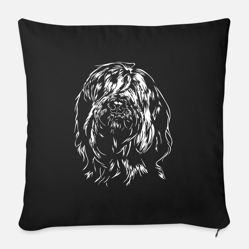 BRIARD Berger de Brie Hundeportrait Hunde Wilsigns - Sofakissenbezug 45 x 45 cm - Schwarz