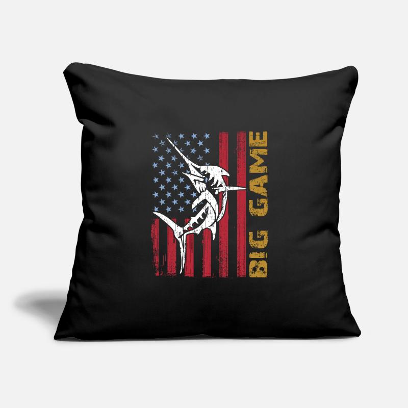 Springender Marlin mit US Flagge Hochseefischen Sofakissenbezug 45 x 45 cm