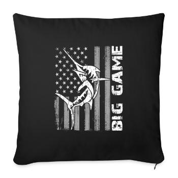 Jumping Marlin with US flag Deep Sea Fishing - Sofa pillowcase 17,3'' x 17,3'' (45 x 45 cm) - black - Front